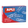 Clips de arame Apli nº 4 - 50 mm - Acabamento galvanizado prateado - 80 unidades por caixa - Organize seus documentos
