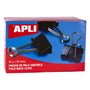 Clipes de dobragem Apli 30x51mm - Aço temperado preto - Cabos niquelados - 12 unidades - Suporta até 220 folhas