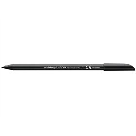 Marcador Edding 1200 - Ponta redonda - Espessura da linha entre 0,5 e 1 mm - Tinta à base de água - Preto