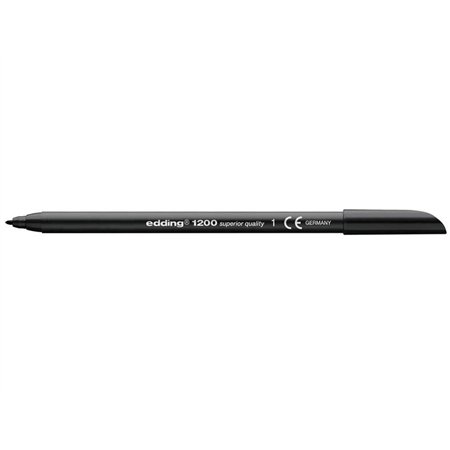 Marcador Edding 1200 - Ponta redonda - Espessura da linha entre 0,5 e 1 mm - Tinta à base de água - Preto