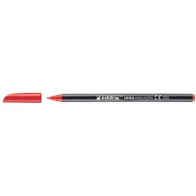 Marcador Edding 1200 - Ponta redonda - Espessura da linha entre 0,5 e 1 mm - Tinta à base de água - Vermelho