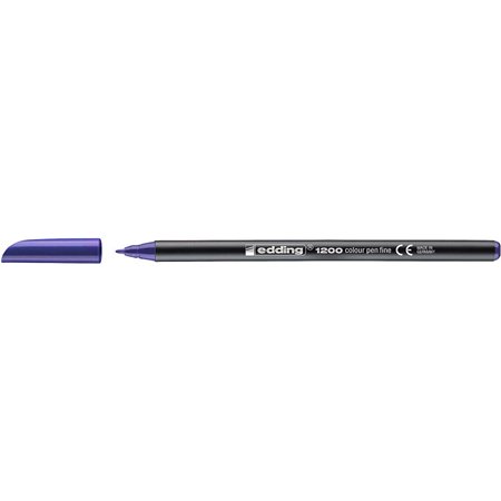 Marcador Edding 1200 - Ponta Redonda - Largura da Linha de 1mm - Tinta à Base de Água - Violeta
