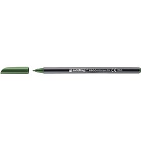 Marcador Edding 1200 - Ponta Redonda - Espessura da Linha de 1mm - Tinta à Base de Água - Verde Oliva
