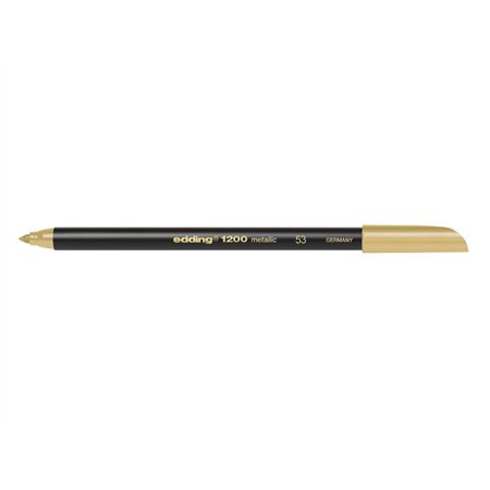Marcador Edding 1200 - Ponta Redonda - Largura da Linha de 1mm - Tinta à Base de Água - Cor Dourada