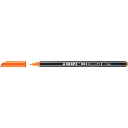 Marcador Edding 1200 - Ponta Redonda - Espessura da Linha de 1mm - Tinta à Base de Água - Laranja Neon