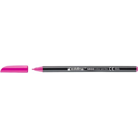 Marcador Edding 1200 - Ponta Redonda - Espessura da Linha de 1mm - Tinta à Base de Água - Rosa Neon