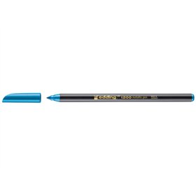 Marcador Edding 1200 - Ponta Redonda - Espessura da Linha de 1mm - Tinta à Base de Água - Azul Metálico