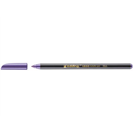 Marcador Edding 1200 - Ponta Redonda - Espessura da Linha de 1mm - Tinta à Base de Água - Violeta Metálico