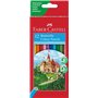 Conjunto de 12 lápis de cor hexagonais Faber-Castell Classic Colour - Resistentes à quebra - Cores sortidas