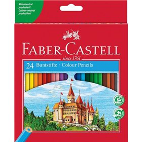 Conjunto de 24 lápis de cor hexagonais Faber-Castell Classic Colour - Resistentes à quebra - Cores sortidas
