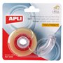 Suporte para Fita Adesiva Apli Home com Fita Adesiva Transparente - 19mm x 33m - Fácil de Usar e Transportar - Ideal para Casa e