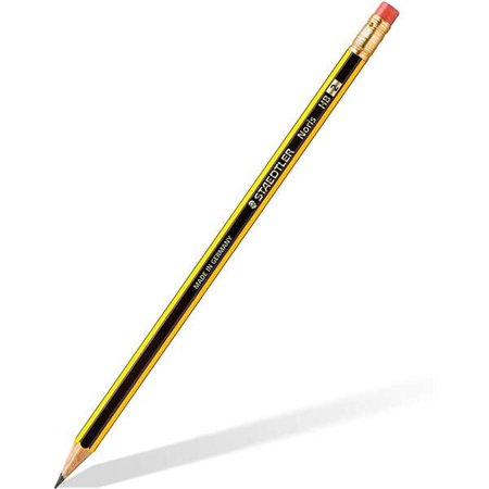 Lápis de grafite hexagonal Staedtler Noris 122 com borracha - Grafite HB - Resistente à quebra - Livre de PVC e látex
