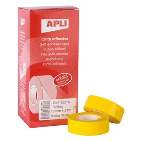 Fita adesiva de polipropileno Apli 19 mm x 33 m - Impermeável e resistente às intempéries - Fácil de rasgar à mão - Ideal para e