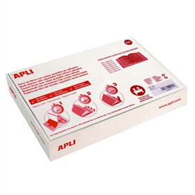 Caixa com 100 capas para livros Apli, 290 mm, PVC de 130 mícrons - Aba autoajustável - Envelopamento fácil em 3 etapas - Transpa