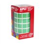 Rolo Apli com 2.832 adesivos quadrados de 15 x 15 mm - Adesivo permanente à base de água - Sem solventes - Verde