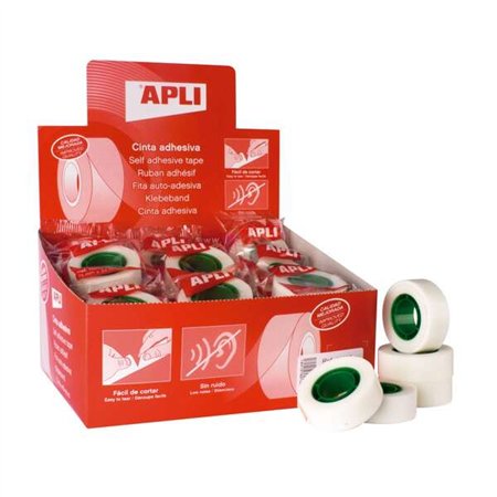 Fita adesiva invisível Apli 19mm x 33m - Adesivo permanente - Silenciosa