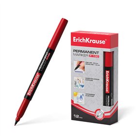 Marcador permanente Erichkrause P-100 - Ponta fina - Espessura da linha de 0,5 a 1,2 mm - Resistente à água e aos raios UV - Ver