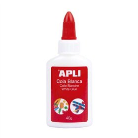 Cola branca líquida Apli 40g - Aplicador com ponta - Sem solventes e atóxica - Adequada para uso escolar
