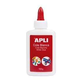 Cola branca líquida Apli 100g - Aplicador com ponta - Sem solventes e atóxica - Adequada para uso escolar