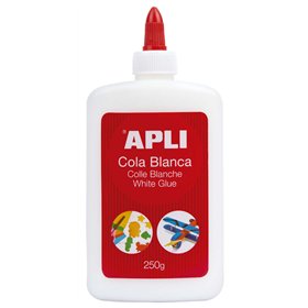Cola branca Apli em pote de 250g - Secagem rápida - À prova d'água - Ideal para artesanato e projetos escolares