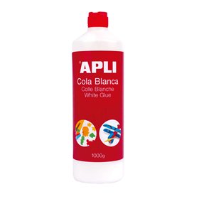 Cola branca Apli em lata com aplicador, 1 kg - Secagem rápida - Resistente à água - Sem solventes - Atóxica