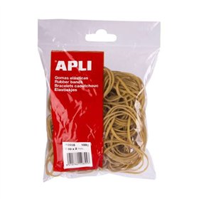 Pacote de Elásticos Apli Ø 80x2mm 100g - Alta Elasticidade e Excelente Resistência - 70% Borracha Natural