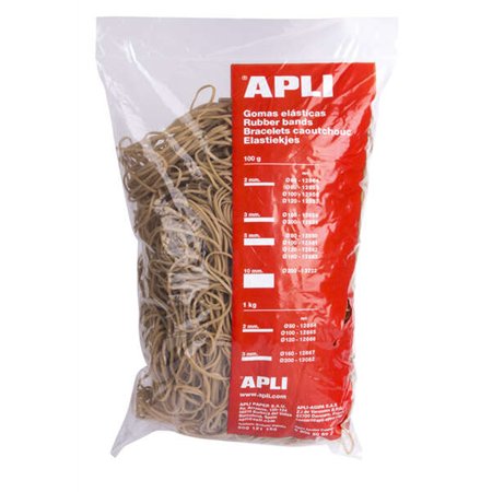 Elásticos Apli Ø 80 x 2mm - 1kg Conteúdo - Alta elasticidade e excelente resistência - 70% borracha natural