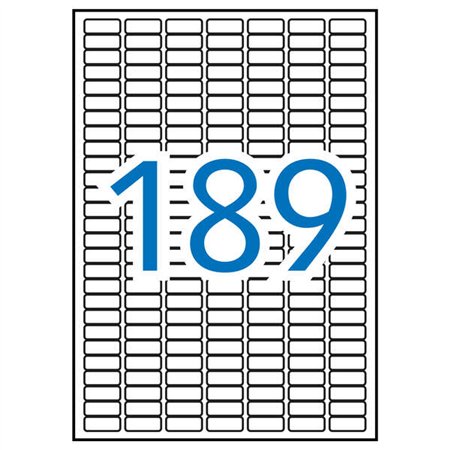 Pacote Apli com 1.890 etiquetas retangulares de 25,4 x 10 mm - 10 folhas com 189 etiquetas cada - Adesivo permanente - Cantos ar