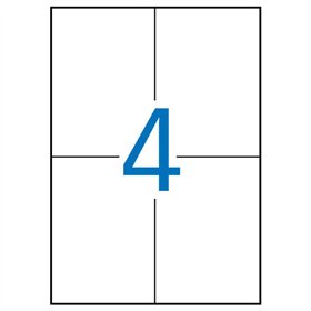 Pacote com 80 etiquetas Apli 105x148mm - 20 folhas x 4 etiquetas - Adesivo permanente - Bordas retas - Vermelhas