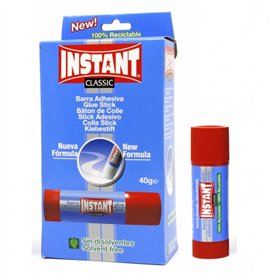 Cola instantânea clássica em bastão 40g - Adequada para crianças e/ou uso doméstico - Lavável - Sem solventes