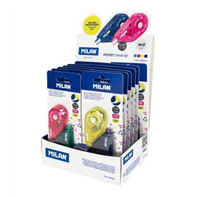 Fitas Corretivas Milan Pocket Acid, Disponíveis em Blisters com 24 unidades. 4,2 mm x 5 m - Correção a seco - Rápida, Limpa e Pr
