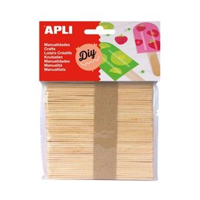 Pacote com 50 tacos de polo de madeira natural Apli, 114 x 10 mm - Cor da madeira
