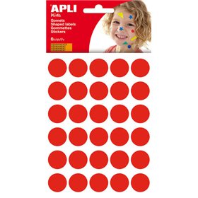 Pacote com 180 adesivos redondos Apli Ø 20mm - Adesivo permanente - Desenvolvimento de habilidades e criatividade - Ideal para p