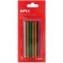 Refil de Bastão Adesivo Termofusível Apli - Ø7,5mm x 10cm - Cores Sortidas com Glitter - Precisão e Limpeza - Compatível com Pis