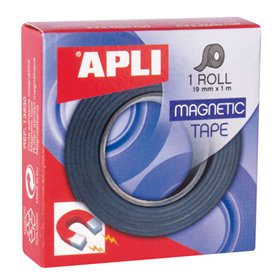 Fita adesiva magnética Apli 19mm x 1m - Fácil de cortar e colar - Ideal para artesanato e organização - Preta