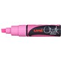 Marcador de giz líquido Uni-ball PWE-8K - Ponta chanfrada de 8 mm - Apagável com água - Resistente à chuva e às intempéries - Ro