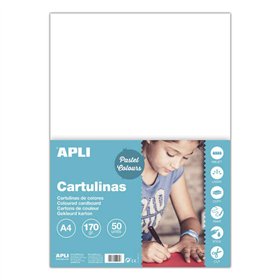 Pacote com 50 folhas de cartão A4 de 170g - Sem ácido - Adequado para uso escolar - Branco