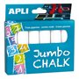Pacote com 6 giz redondo jumbo Apli - Tamanho Ø 25 x 105 mm - Sulfato de cálcio com baixo resíduo - Adequado para uso escolar - 