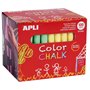 Pacote com 100 giz redondos coloridos sortidos Apli, Ø 9 x 80 mm - Sem poeira - Ideal para escrever, desenhar e colorir em quadr