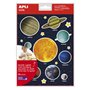 Adesivos temáticos do Sistema Solar da Apli - 240 adesivos em 12 folhas - Adesivo removível - Ideal para aprendizado visual e de