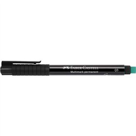 Marcador permanente Faber-Castell Multimark - Espessura da linha: 0,4 mm - Borracha integrada - Resistente à luz e à água - Pret