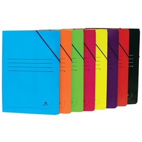 Pasta de cartão laminado Mariola, tamanho A4, 500 g/m² - Dimensões 34 x 25 cm - Fecho elástico - Cores sortidas