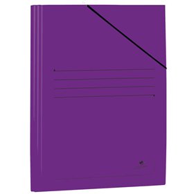 Pasta de cartão laminado Mariola, tamanho fólio, 500 g/m² - Dimensões 34 x 25 cm - Fecho elástico - Cor violeta