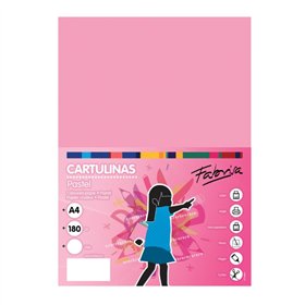 Pacote com 50 folhas de cartão Fabrisa, 180 g/m² - Tamanho A4 - Rosa