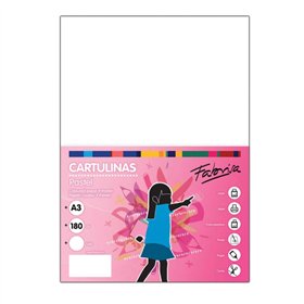 Pacote com 100 folhas de cartão Fabrisa, 180 g/m² - Tamanho A3 - Branco