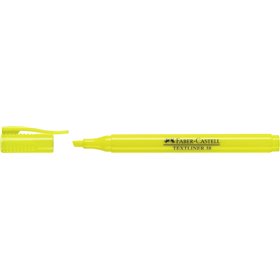 Marcador fluorescente Faber-Castell Textliner 38 - Corpo fino - Ponta chanfrada - Traços grossos e finos - Tinta à base de água 