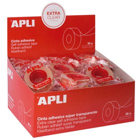 Fita adesiva Apli Extra Clear 19mm x 33m - Impermeável e resistente às intempéries - Fácil de rasgar à mão - Transparente