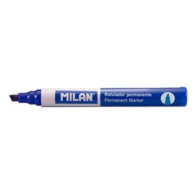 Marcador permanente Milan com ponta chanfrada - Ponta 1 - 4 mm - Tinta à base de álcool - Azul