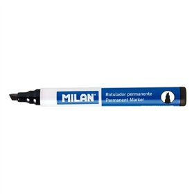 Marcador permanente Milan com ponta chanfrada - Ponta 1 - 4 mm - Tinta à base de álcool - Preto