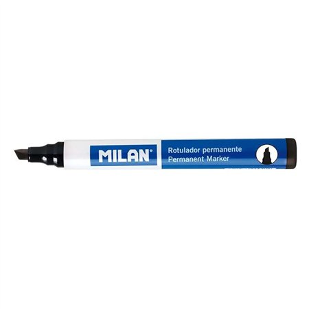 Marcador permanente Milan com ponta chanfrada - Ponta 1 - 4 mm - Tinta à base de álcool - Preto
